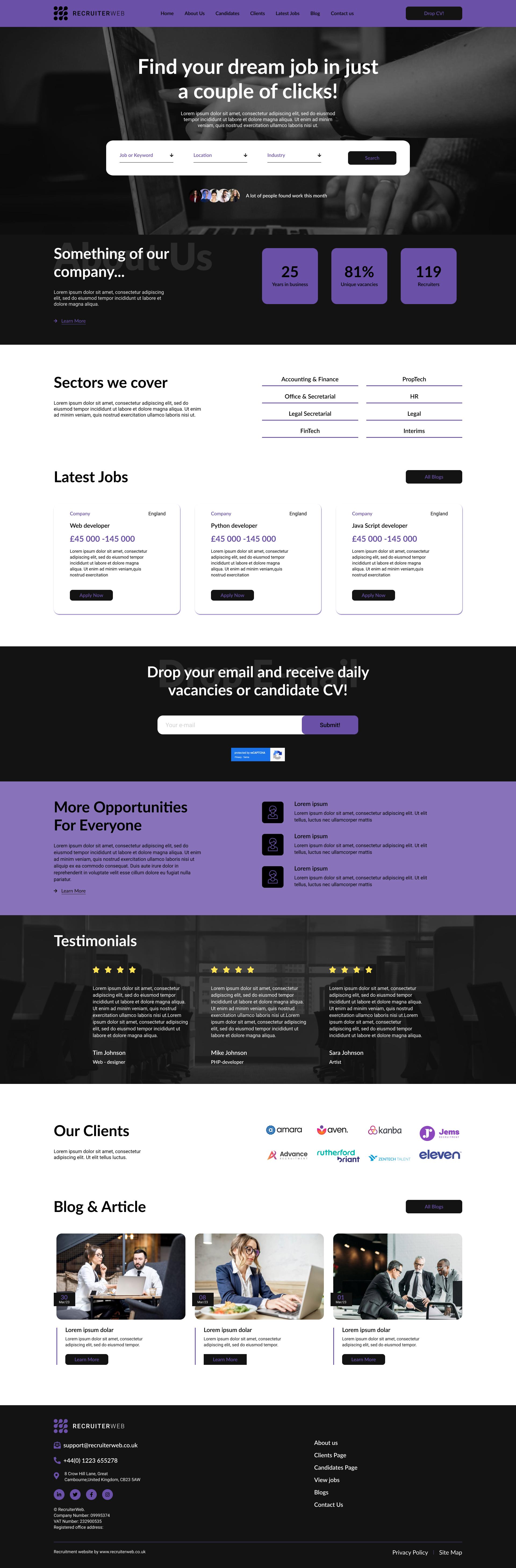 recruitment website template
